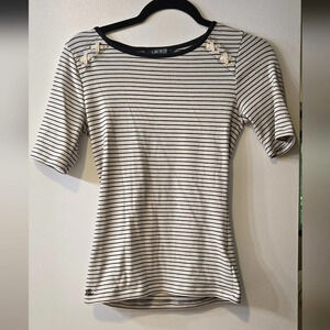 Lauren Ralph Lauren striped black and white tee shirt
